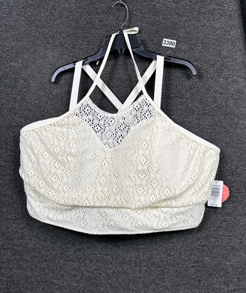 Torrid Crochet Halter Bikini Top Plus Size Womens Size 6 6X - 30 Ivory NEW